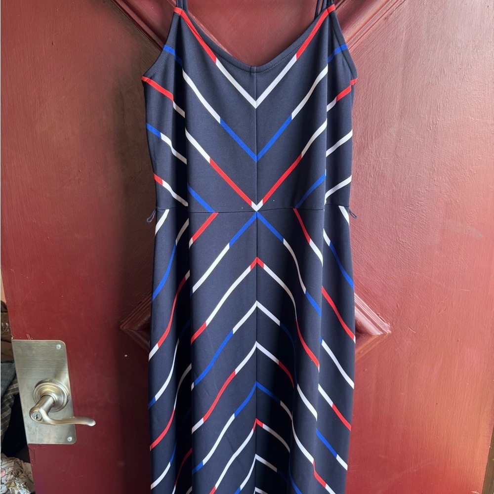 Tommy Hilfiger White and Blue Sleeveless Sundress